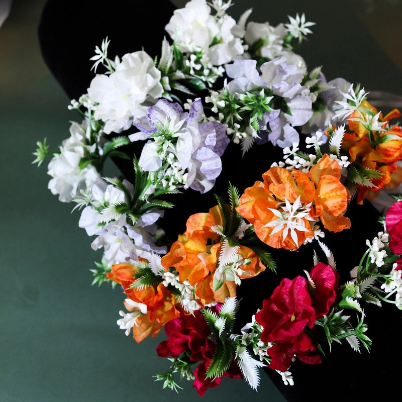 Women's Bridal Sweet Flower Cloth Ribbon Braid Flowers Hair Band Wreath