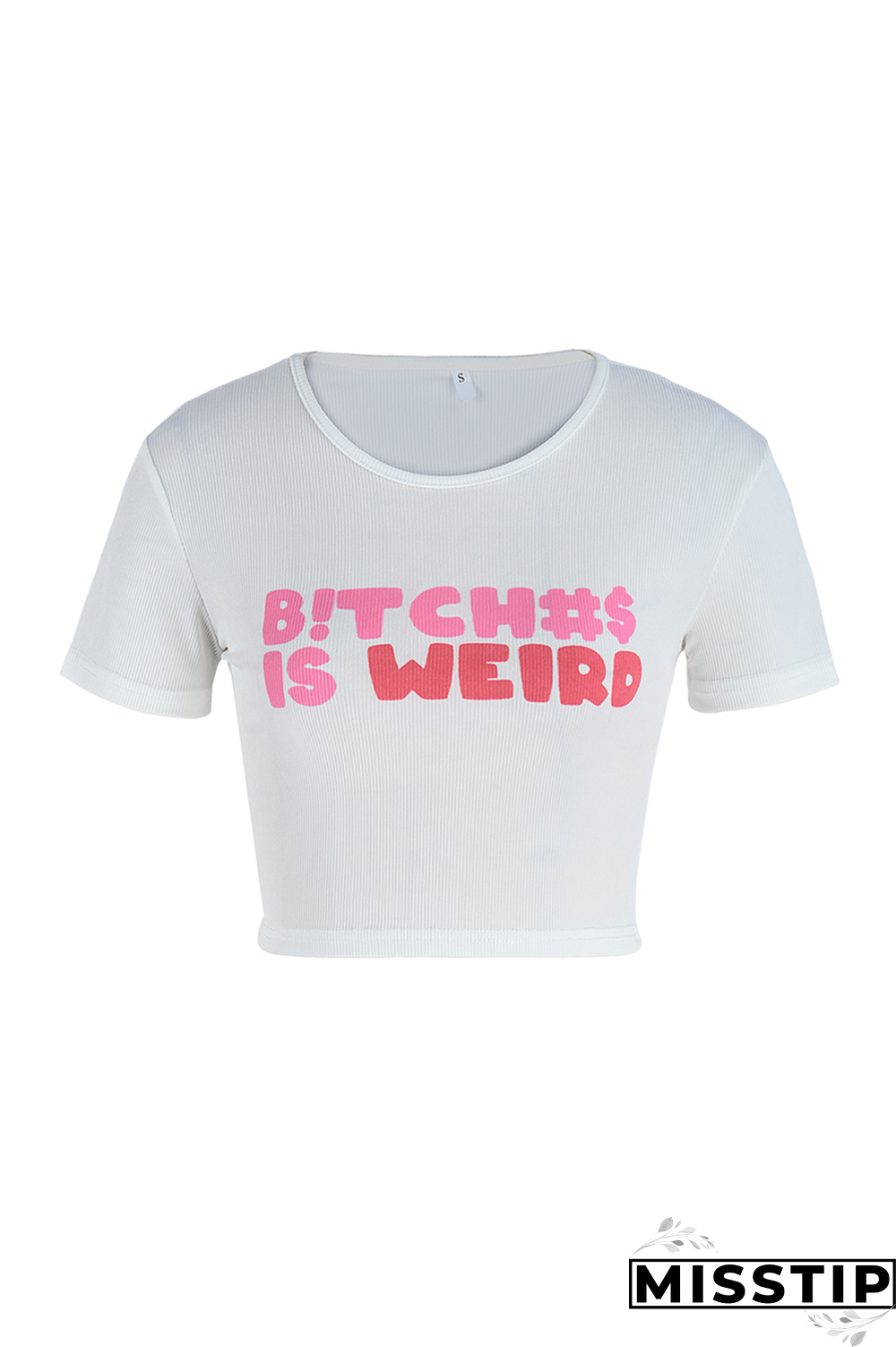 Green White Sexy Print Letter O Neck T-Shirts