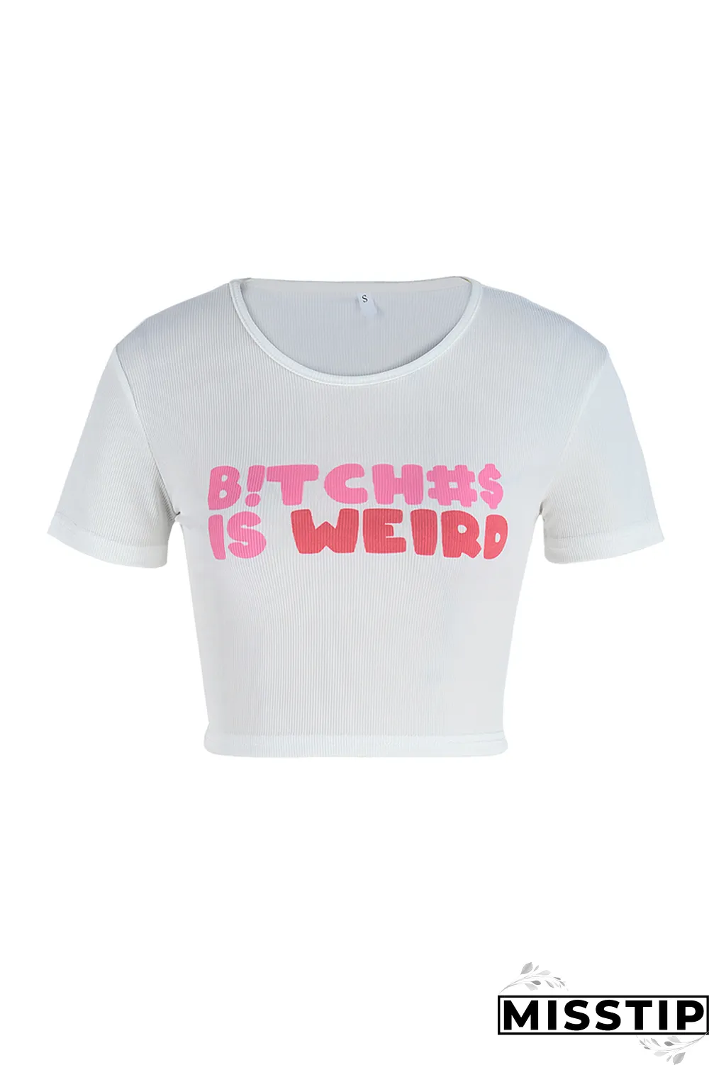 Green White Sexy Print Letter O Neck T-Shirts