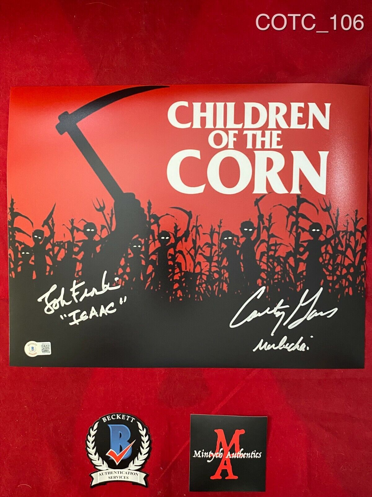 JOHN FRANKLIN & COURTNEY GAINS SIGNED 11x14 Photo Poster painting! CHILDREN OF THE CORN! BECKETT