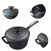 Cast Iron Milk Pot Easy To Clean Non Stick Sauce Pots.Small Cooking Pot with Lid and Long Handle for Restaurant Household Cooking