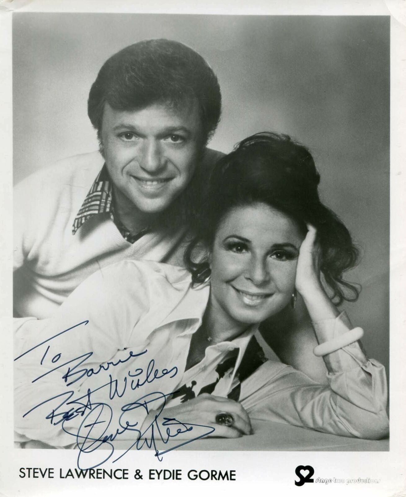 POP VOCAL DUET Steve Lawrence & Eydie Gorme autographs, signed Photo Poster painting