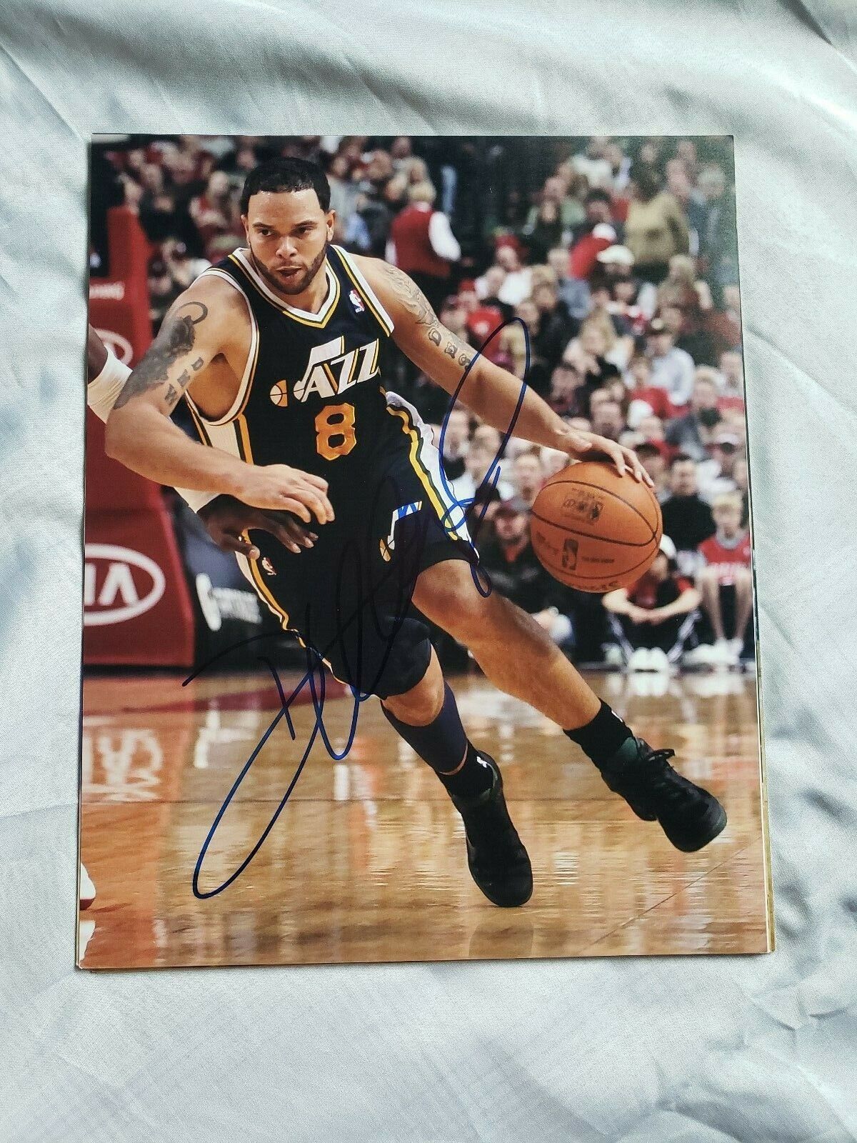 DERON WILLIAMS UTAH JAZZ SIGNED AUTOGRAPHED 8x10 Photo Poster painting COA BASKETBALL ILLINOIS