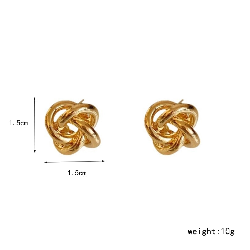 1 Pair Minimalist Commute Shiny Geometric Plating Copper Ear Studs