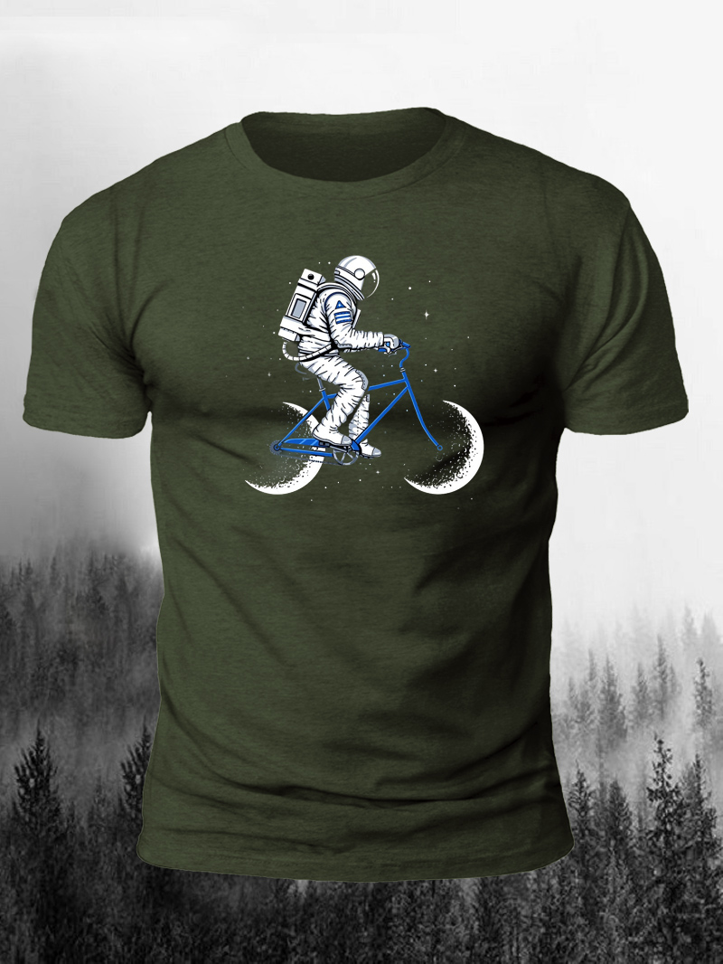 Men's Casual Alien Cycling Stars Short Sleeve Shirt