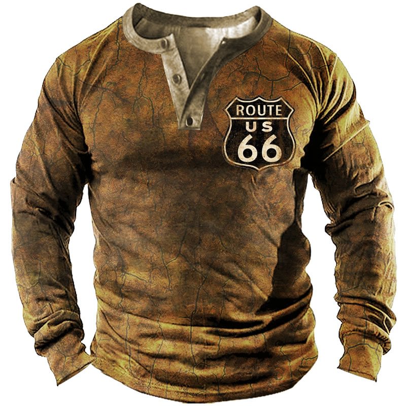 66 Route Men's Henley Shirt-Compassnice®