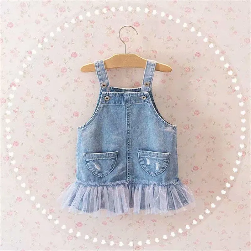 Girls Dress 2020 Winter Dress Long Sleeve Girls Clothes Top Coat+ Dress 2pcs children set Dot shirt Braces skirt