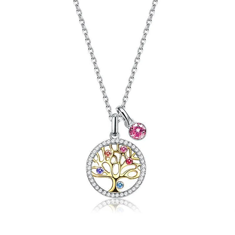 Fashion Design Crystal Family Tree of Life Women Necklace