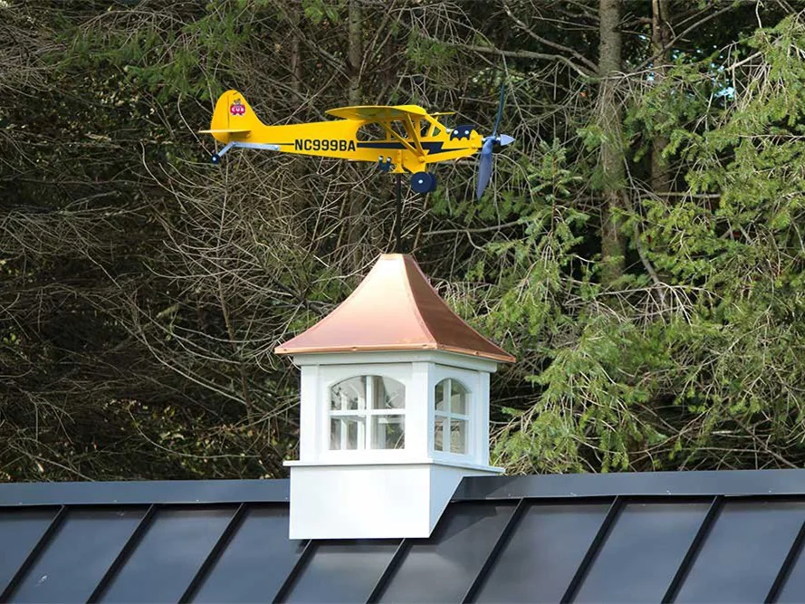 Metal Aircraft Weathervane Outdoor Roof Wind Direction Indicator