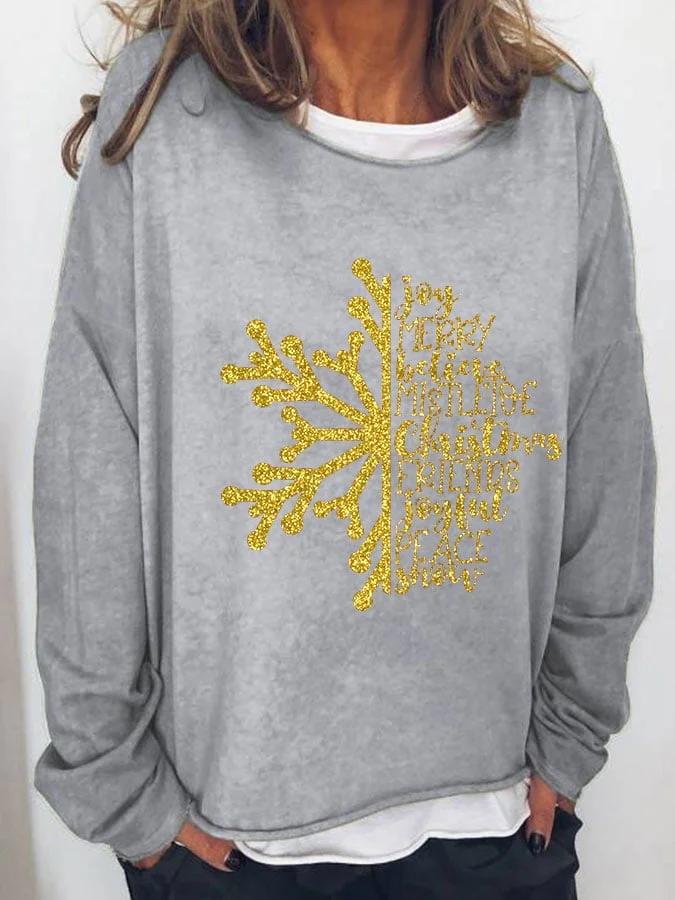 Women's Joy Merry Believe Casual Printed Sweater