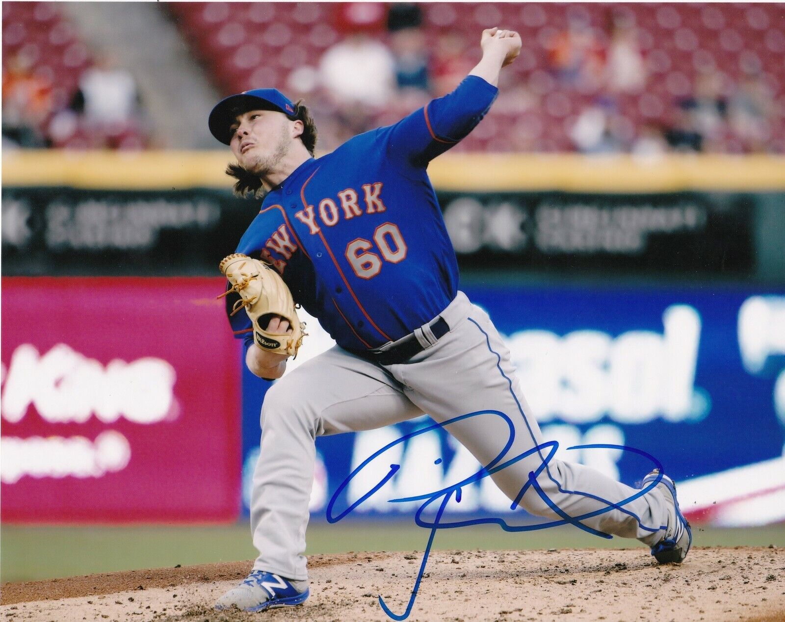 P.J. CONLON NEW YORK METS ACTION SIGNED 8x10