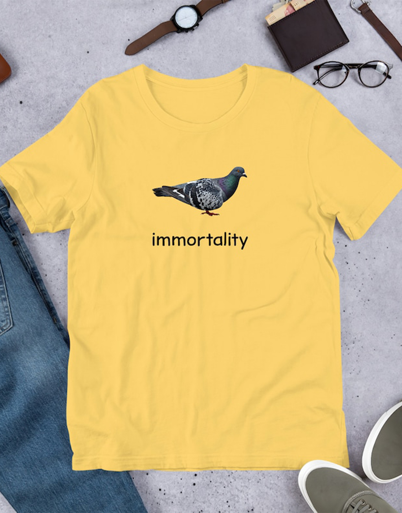 Immortality Pigeon T-Shirt Y2K Funny Meme Shirt / TECHWEAR CLUB / Techwear