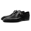 Fashion Black Dress Shoes For Men Side Buckle