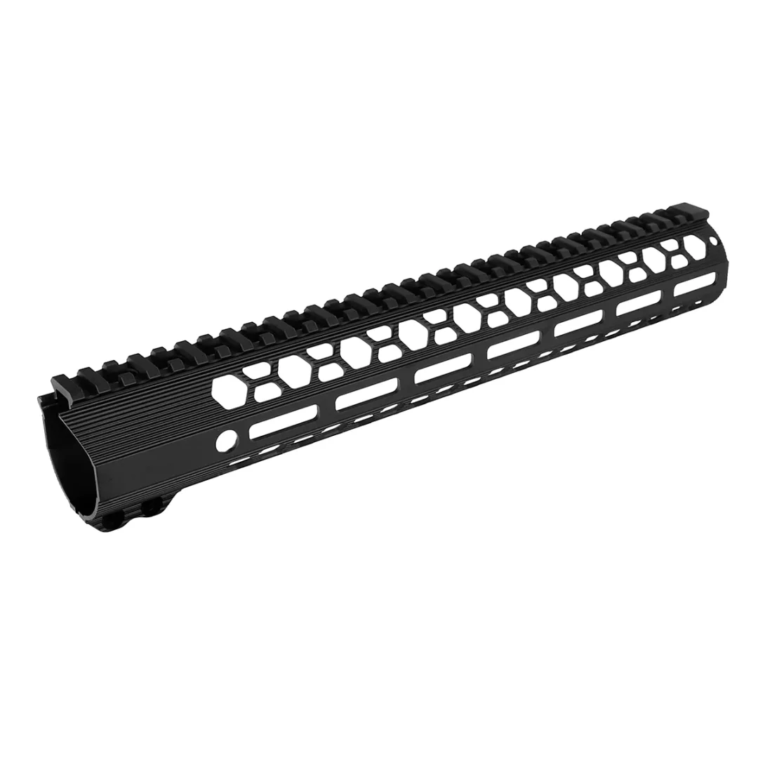 ohhunt® Honeycomb Series AR15 Lightweight Round M-lok Free Float Handguard with Full Length Top Picatinny Rail 7" 9" 10" 11" 12" 13.5" 15" 17"