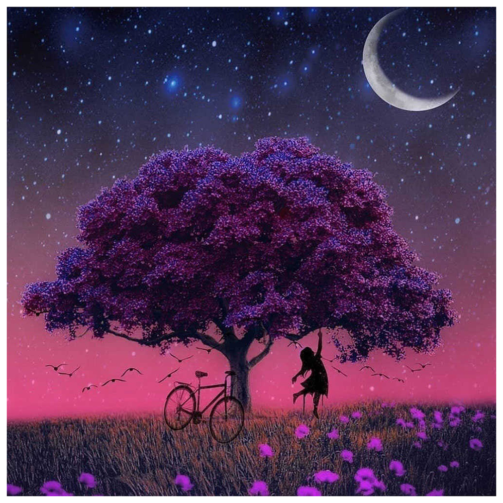 

30*30CM - Tree Girl - Round Drill Diamond Painting, 501 Original