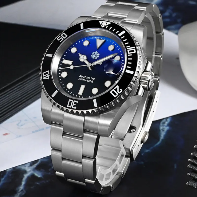 San Martin 40.5mm Sub Diver Watch MOP Dial SN0017