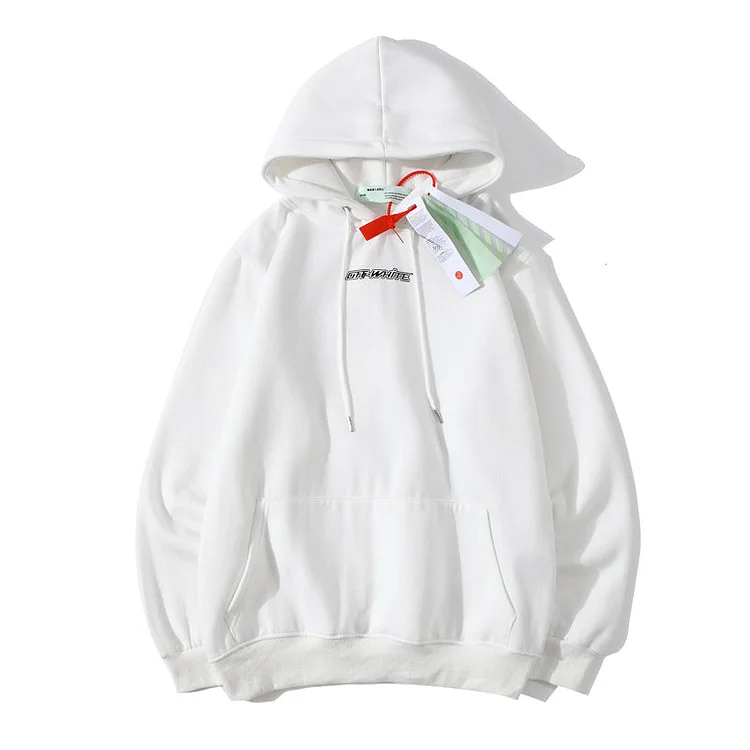 Off White Hoodie Autumn and Winter Off Color Arrow Print Letters Men and Women