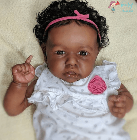 African American Lifelike Handcrafted Reborn Baby Girl 12 inches June by Creativegiftss® -Creativegiftss® - [product_tag] RSAJ-Creativegiftss®