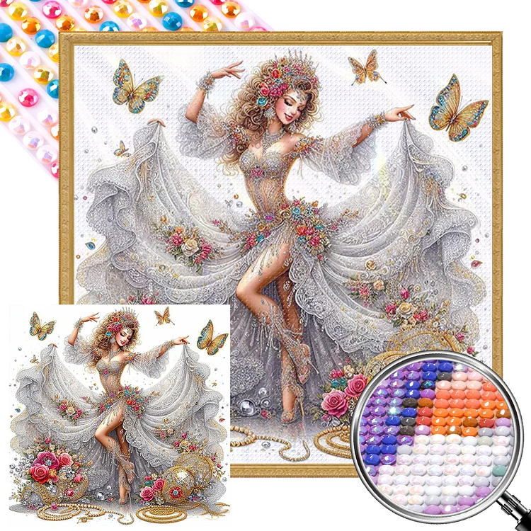 Partial AB Drill - Full Round Diamond Painting - Dancing Woman 40*40CM