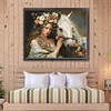 (US Only)Full Embroidery Eco-cotton Thread 11CT Printed Girl Horse Cross Stitch 74x61cm