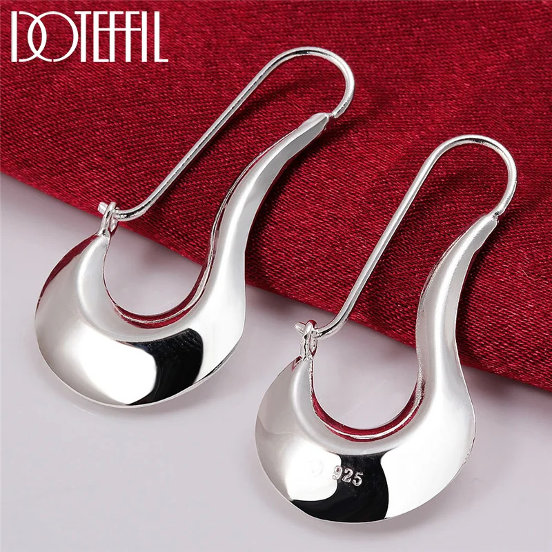 DOTEFFIL 925 Sterling Silver Classic Shoe Drop Earrings Charm Women Jewelry