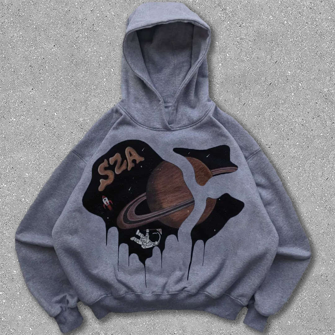 Retro Universe Print Hoodie
