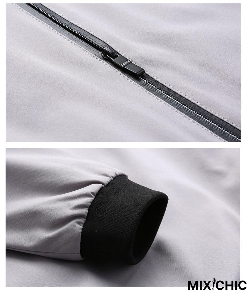 Mens Fashion Baseball Collar Streetwear Hip Hop Coats Outwear Thin Slim Bomber Jackets