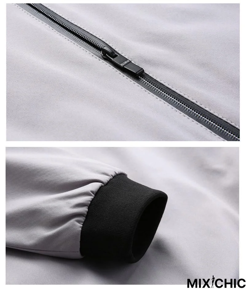 Mens Fashion Baseball Collar Streetwear Hip Hop Coats Outwear Thin Slim Bomber Jackets