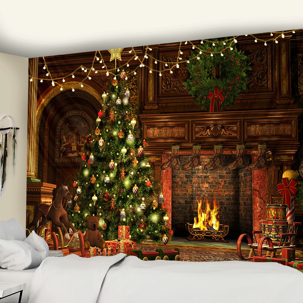 

Wall Tapestry - Christmas Tree And Fireplace-150*130cm, 501 Original