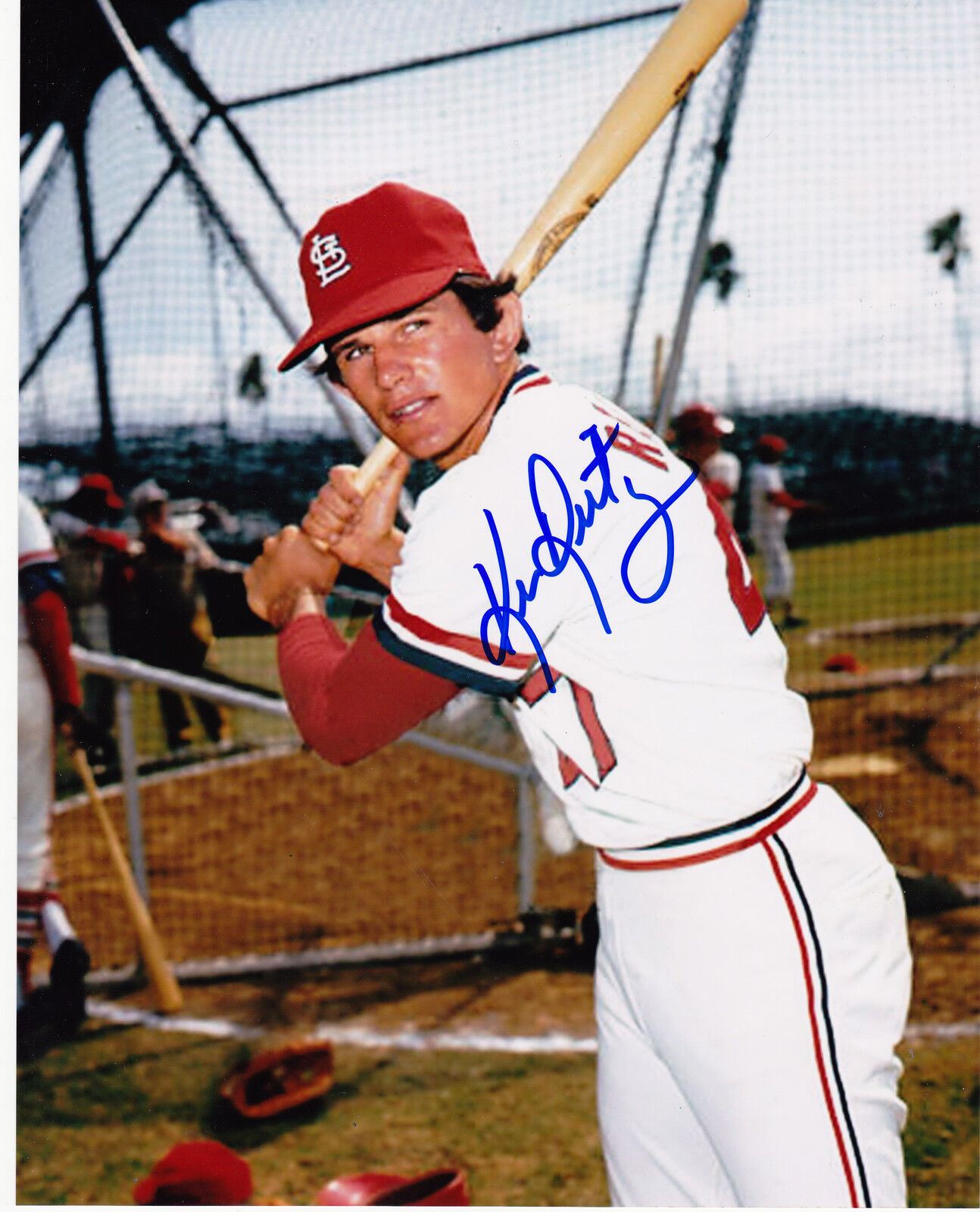 KEN REITZ ST. LOUIS CARDINALS ACTION SIGNED 8x10