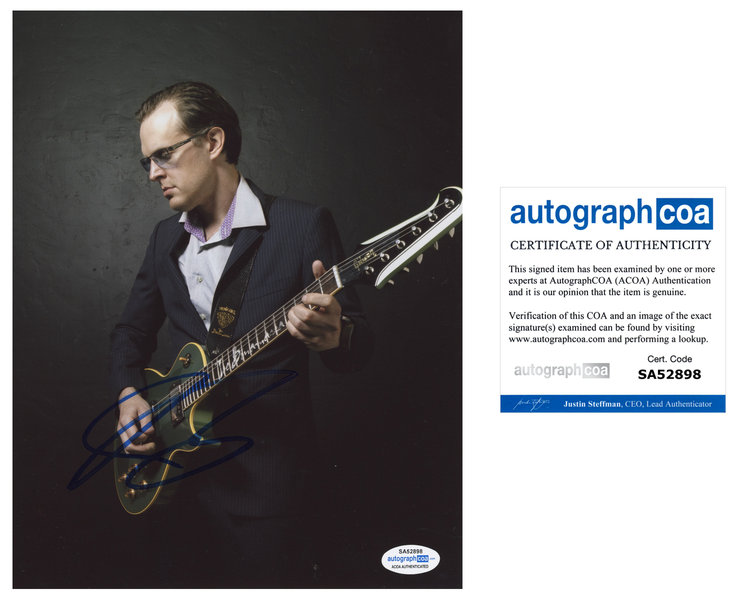 Joe Bonamassa Signed Autographed 8x10 Photo Poster painting Blues Rock Guitarist COA ACOA