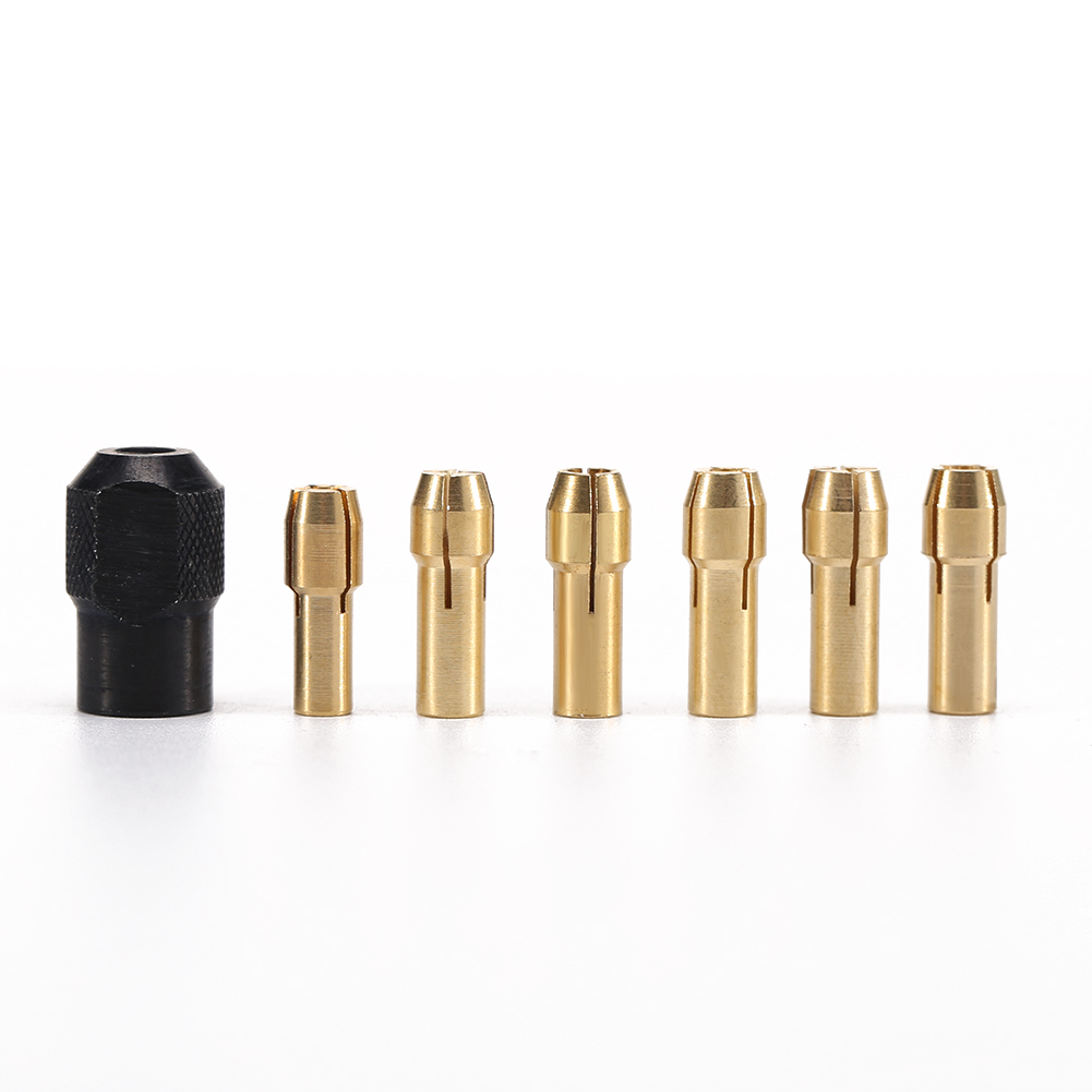 

7pcs/lot Brass Collet 1.0/1.6/2.0/2.4/3.0/3.2 + Dremel Check M8*0.75, 501 Original
