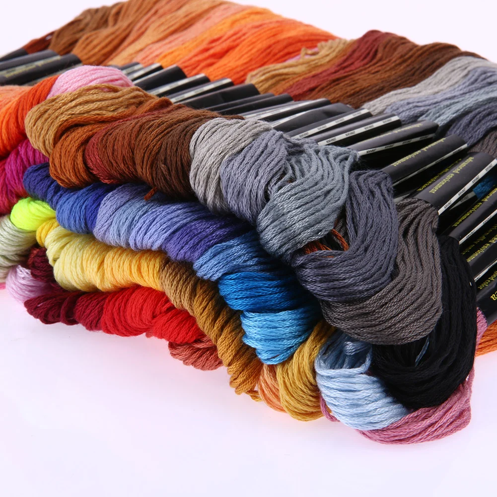 100 Colors Embroidery Thread Hand Cross Stitch Floss Sewing Skeins Craft