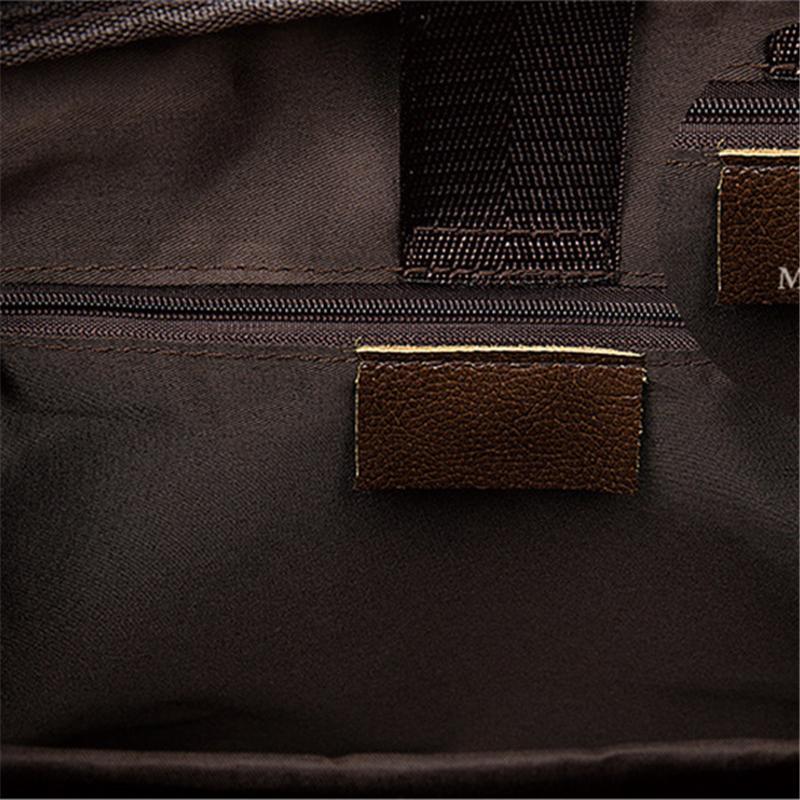 Vintage Style Grain Textured Interior Pocket Detachable Sling Strap Laptop Bag