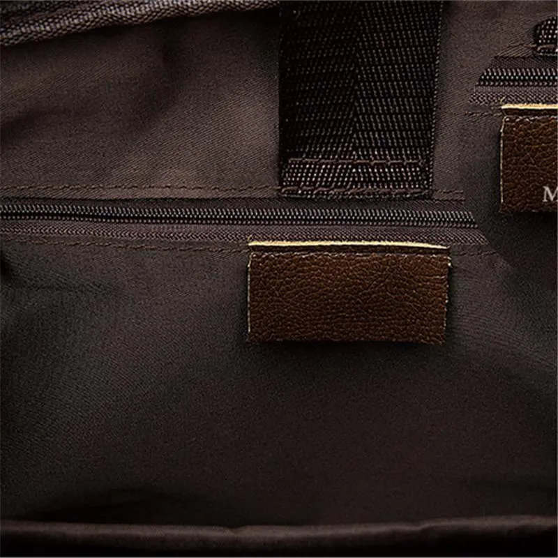Vintage Style Grain Textured Interior Pocket Detachable Sling Strap Laptop Bag