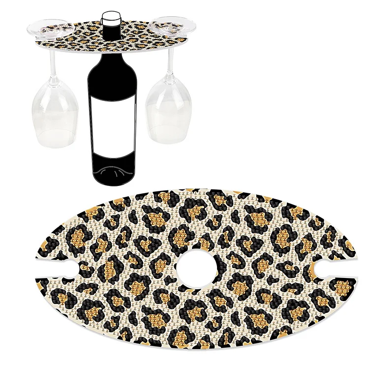 Acrylic Special Shaped Leopard Art Diamond Art Wine Glass Organizer for Bar gbfke
