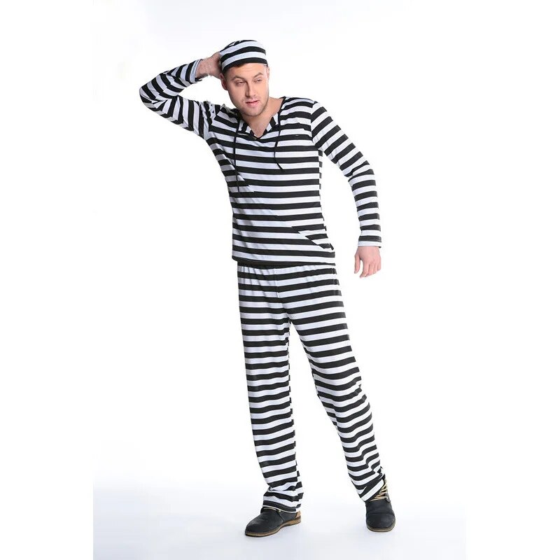 [Wetrose] In Stock Prisoner Cosplay Costume convict Family Couple Man Woman Criminal Halloween Full Set