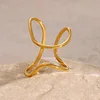 Simple Curving 18K Golden Open Ring