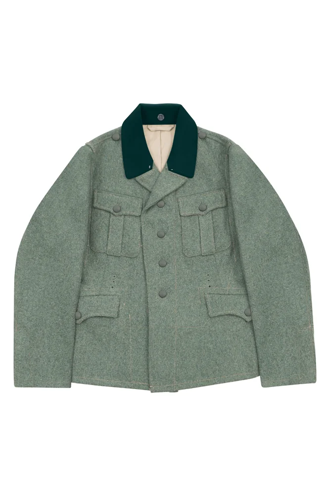   Elite German M1937 EM Fieldgrey Wool Tunic Feldbluse Deep Green Collar German-Uniform