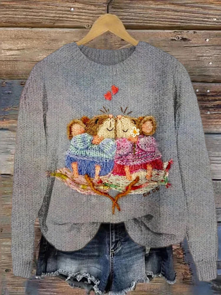Love Mouse Knit Cozy Sweater