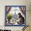 Cat By The Window-11CT Stamped Cross Stitch 40*40cm/15.75*15.75in tapestrymarket
