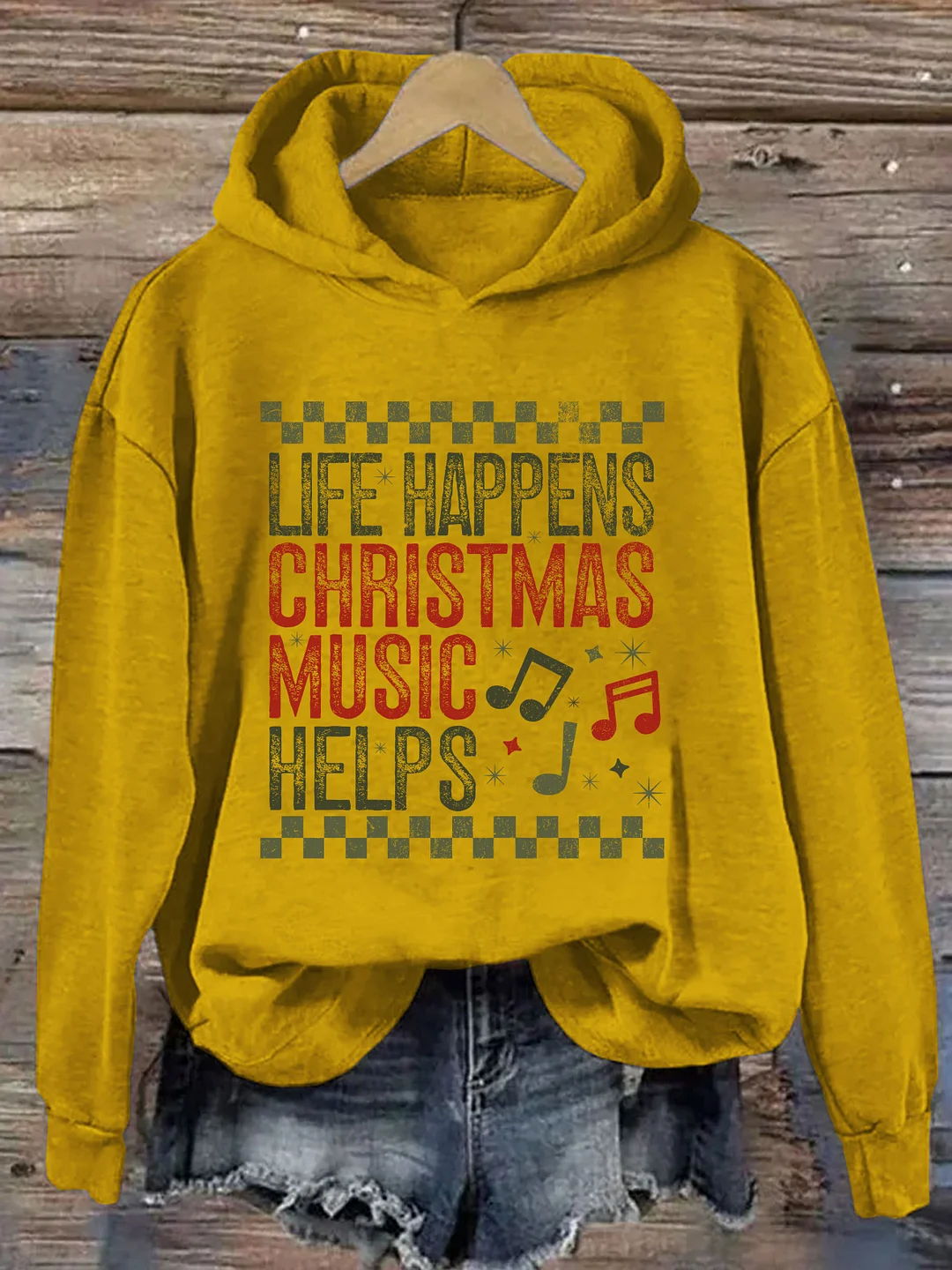 Life Happens Christmas Music Helps Hoodie