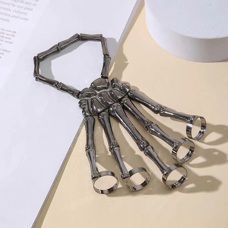 Skeleton Pattern Design Folding Rings Bracelet