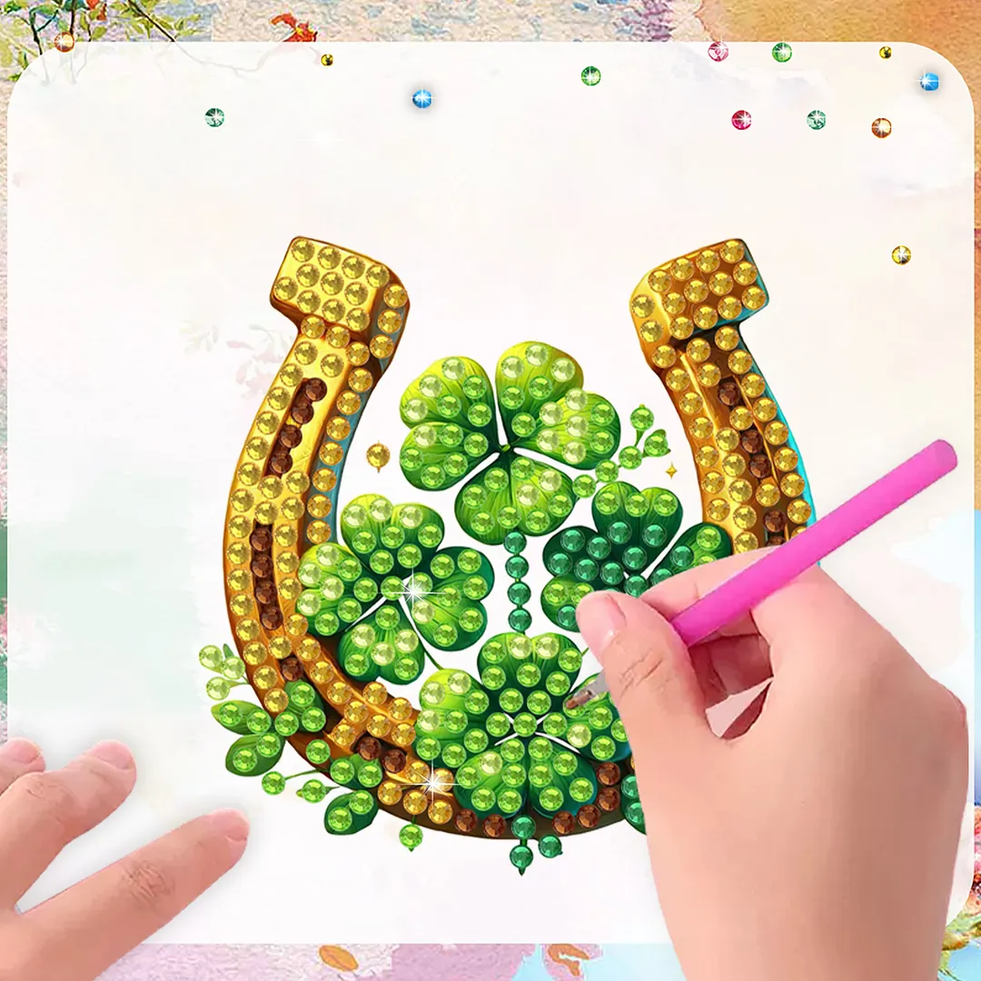 12Pcs Happy St Patricks Day DIY Diamond Art Fridge Magnet Refrigerator Sticker Diamond Art Stickers Refrigerator Painting Kits for Beginners Adults DIY Craft Gifts Home Decors