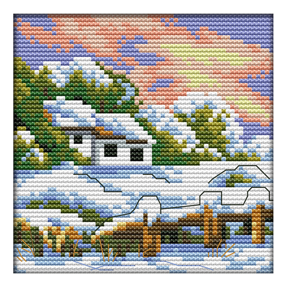 

Winter - 14CT Stamped Cross Stitch - 16*16cm, 501 Original