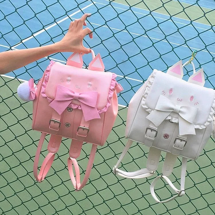 Pink/White Kawaii Cats Backpack S13131
