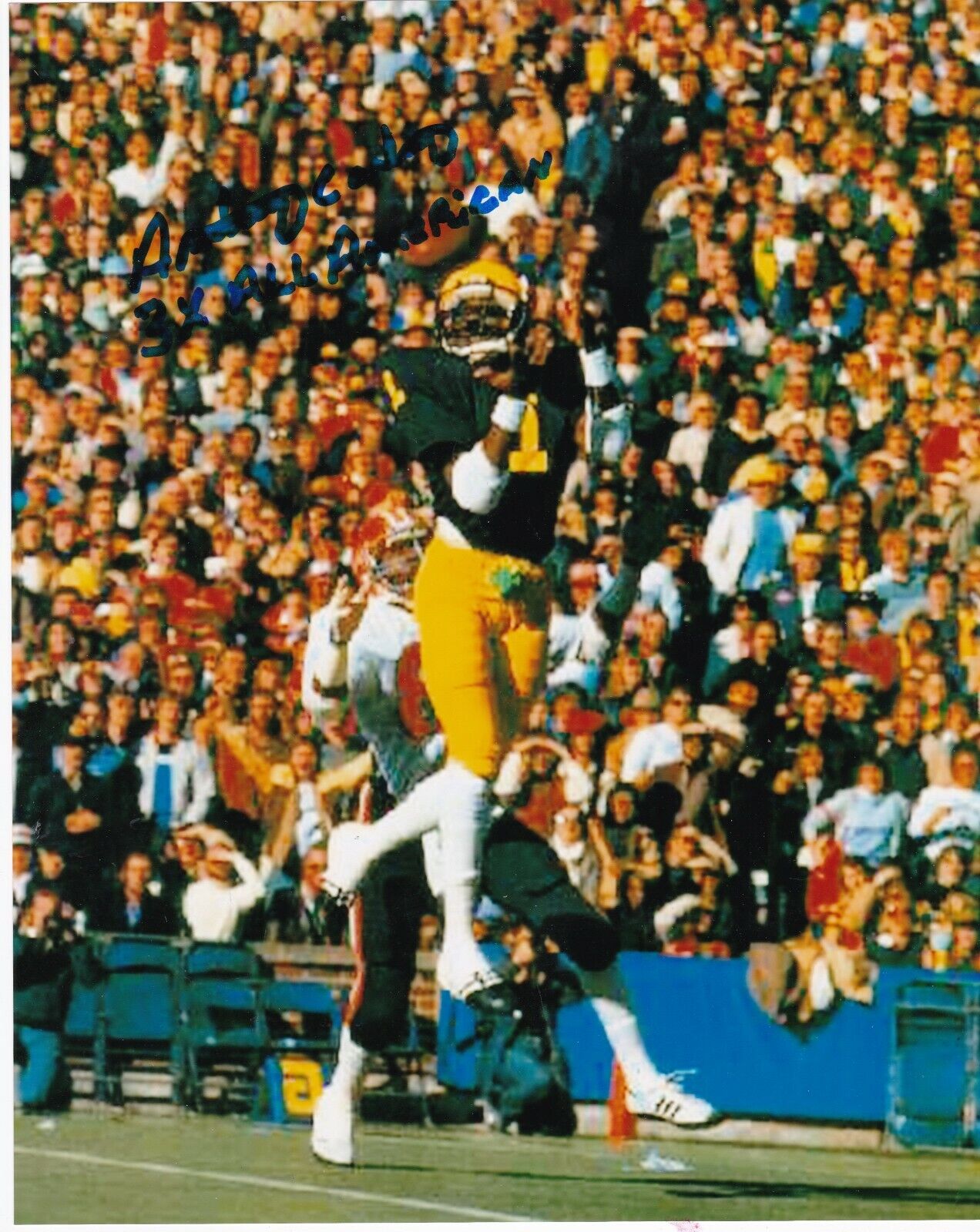 ANTHONY CARTER MICHIGAN WOLVERINES 3 X ALL AMERICAN ACTION SIGNED 8x10