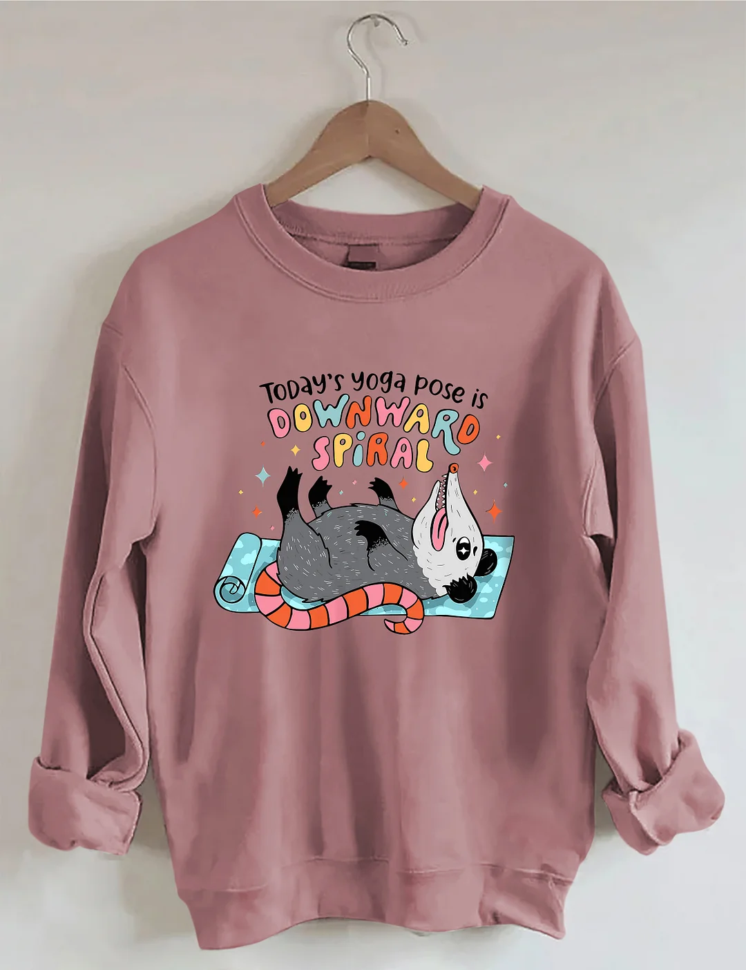 Today's Yoga Pose Is Downward Spiral Possum Sweatshirt