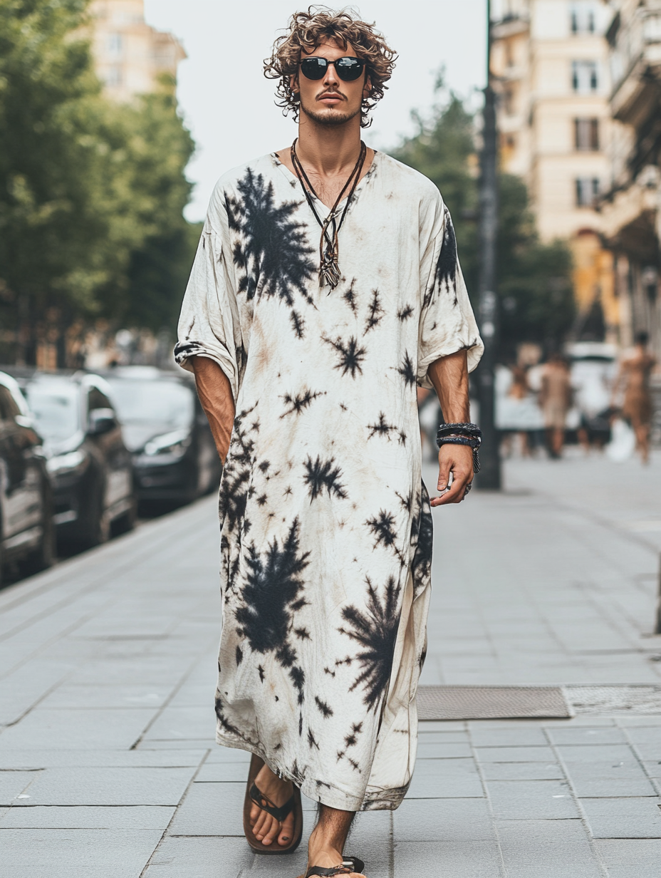 Mens Tie Dye Resort Kaftan