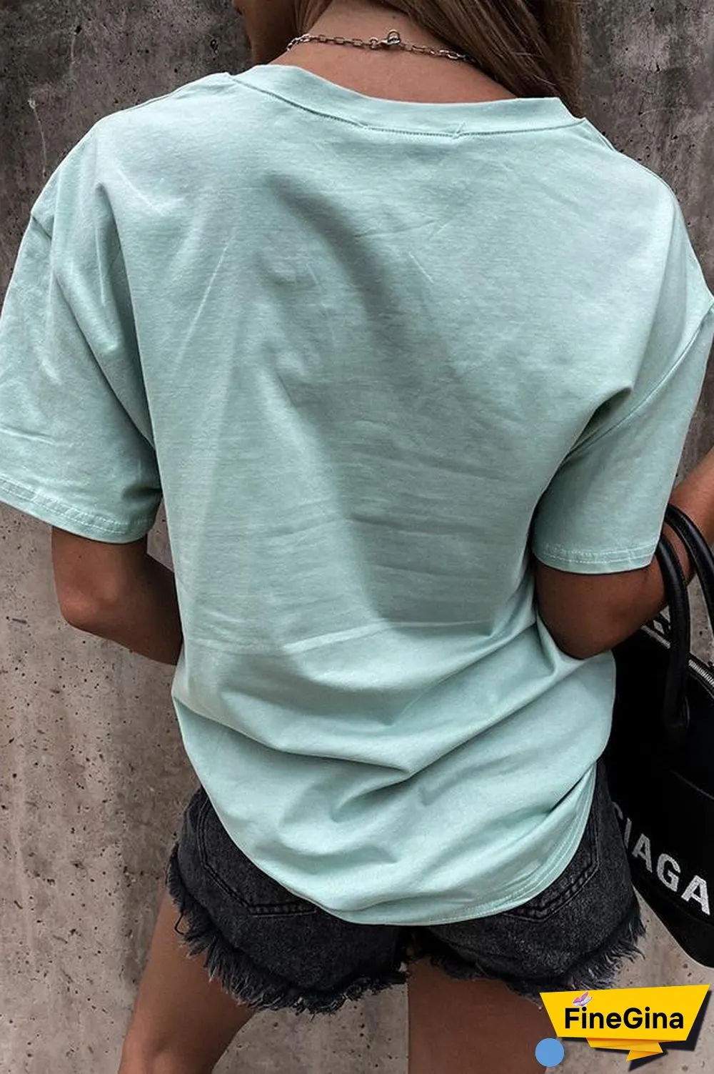 V-neck Tiger Print Casual T-shirt P16370